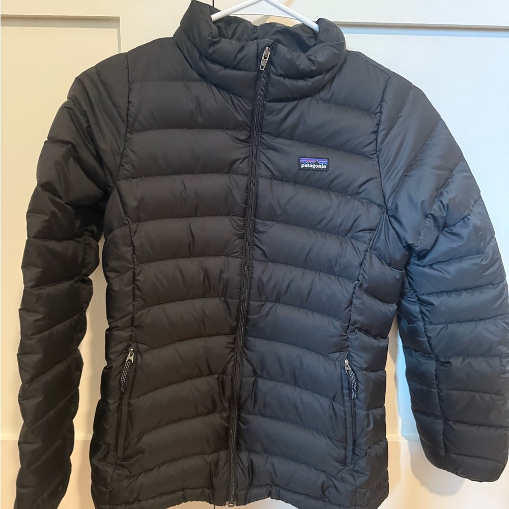 Patagonia Girl Black Down Sweater Puffer Jacket. L/12